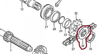 SUZUKI LT500R QUADRACER 500 QUADZILLA FRONT SPROCKET LOCK WASHER 09167-28003